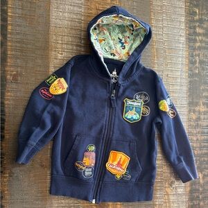 Toddler Disney Parks Zip Up Fleece Jacket with many Characters Navy Size XXS (4)